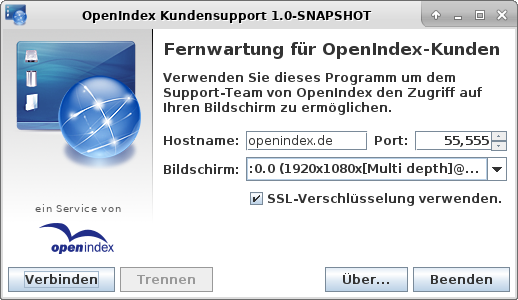 OpenIndex Support Tool unter Linux